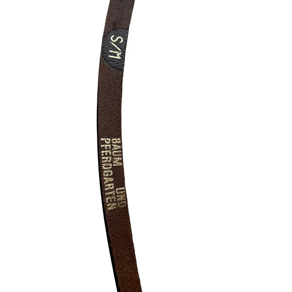 Baum Und Pferdgarten Double Wrap Belt S/M Brown Leather Gold Plate Studded
